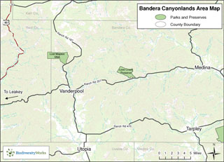 Bandera Canyonlands Alliance area map